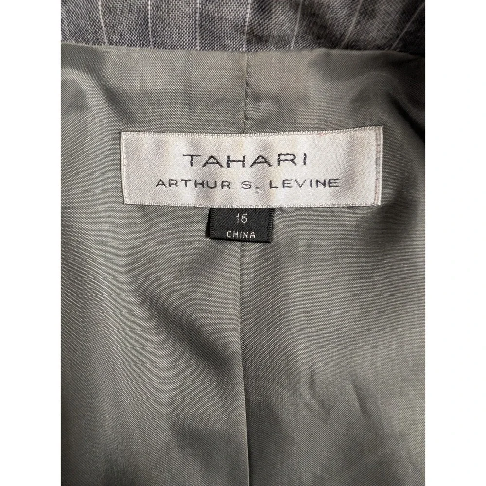 Tahari Arthur S. Levine‎ Gray Pinstripe Blazer Jacket Womens 16 C127